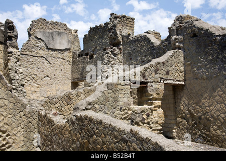 Ruinen der Casa Dei Cervi in Herculaneum in der Nähe von Neapel Italien Juni 2008 Stockfoto