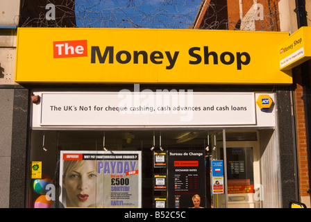 Geld Shop, Scheck einlösen, Barkredite und Darlehen in Norwich, Norfolk, Großbritannien Stockfoto