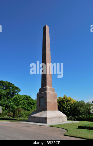 Obelisk in Duthie Park, Aberdeen, Schottland. Im Gedenken an Sir James McGrigor, Bart errichtet. Stockfoto