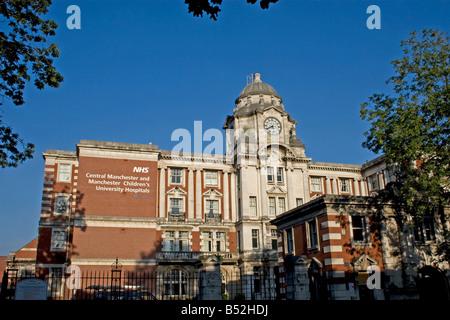 Zentrum von Manchester & Manchester Kinder Uni-Kliniken, MRI, Manchester, UK Stockfoto