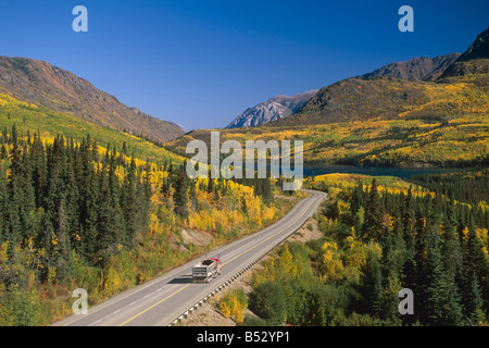 Farben des Herbstes entlang Klondike Highway-Alaska-Yukon Stockfoto