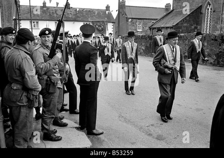 Orange Day-Parade in Pomeroy Co. Tyrone. Nordirland. Juli 1970 70-6810-007 Stockfoto