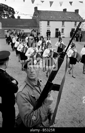 Orange Day-Parade in Pomeroy Co. Tyrone. Nordirland. Juli 1970 70-6810 Stockfoto