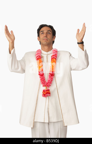 Nahen Ostens Mann in Hochzeit Kleidung Stockfoto