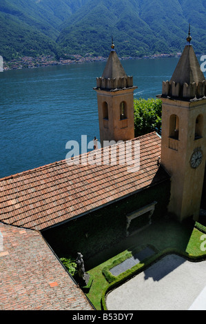 Eine atemberaubende Aussicht auf den Comer See aus der schönen Villa del Balbianello am Comer See, Italien Stockfoto