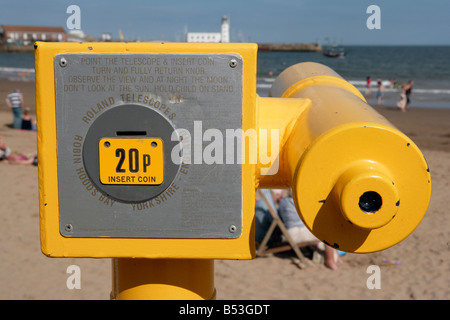 Seaside Teleskop Scarborough Stockfoto