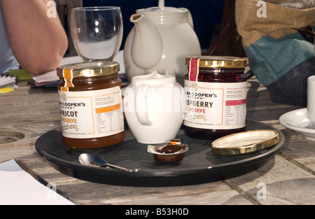 Traditionelle britische Scones Marmelade und Tee Stockfoto