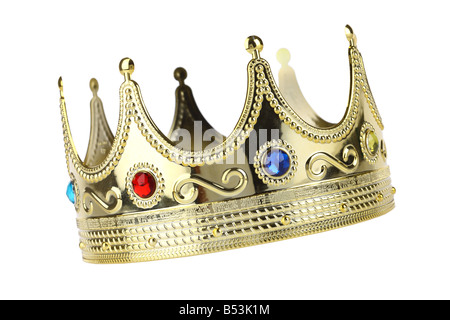 Kings Crown Ausschnitt isoliert auf weißem Hintergrund Stockfoto