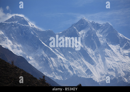 Blick auf Mt. Everest und Lhotse, Nepal Stockfoto