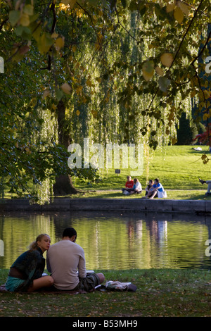 Angenehmen Herbsttag auf Boston Common Boston, Massachusetts Stockfoto