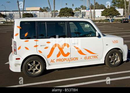 eBox neue Elektroauto Scion xB "5-Gang" von AC Propulsion Green Power Strom sauber in elektrische Energie umgewandelt Stockfoto