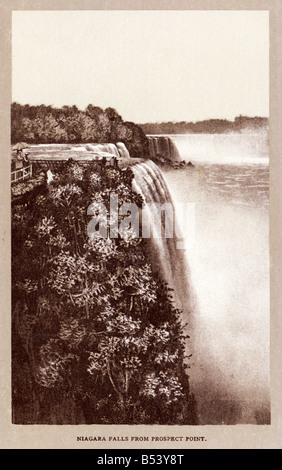 Alte Vintage American Ansichtskarte von der Niagara fällt nur zur redaktionellen Nutzung Stockfoto