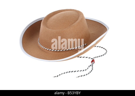 Cowboy-Hut-Ausschnitt isoliert auf weißem Hintergrund Stockfoto