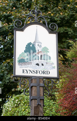 Ortsschild, Eynsford Kent UK Stockfoto