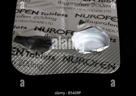 Pop-Out Paket von Nurofen Tabletten Stockfoto