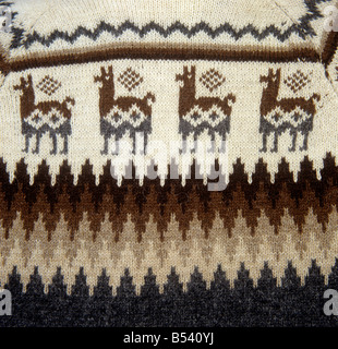 Peruanische Kunsthandwerk Detail gestrickte Pullover aus Peru mans Stockfoto