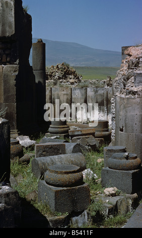 Basaltsäulen in den Ruinen der Kirche von Gregory des Gagik (1000 n. Chr.), Ani, Türkei 680720 011L Stockfoto
