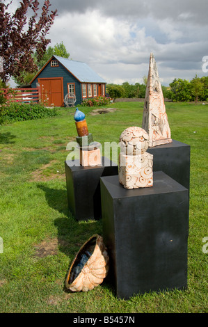 Kunstwerke im Land Studio Barb Wiebe in der Nähe von Altona Manitoba Kanada Stockfoto