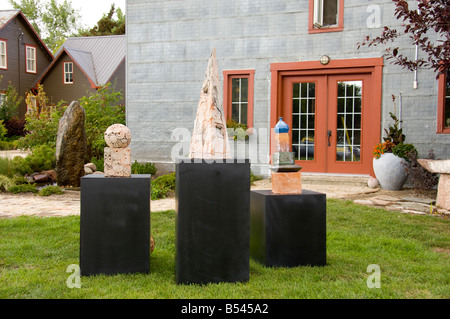 Kunstwerke im Land Studio Barb Wiebe in der Nähe von Altona Manitoba Kanada Stockfoto