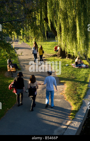 Angenehmen Herbsttag auf Boston Common Boston, Massachusetts Stockfoto