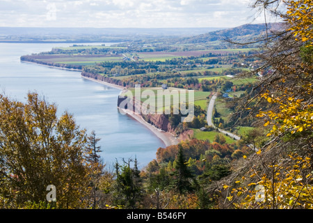 Blick auf die Bay Of Fundy bei Flut eines die Blick-Offs am Blomidon Provincial Park, Nova Scotia, Kanada. Stockfoto