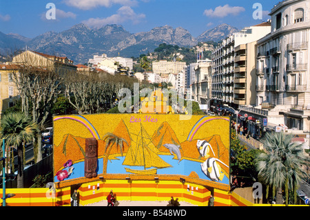 Zitronenfest in Menton in den Bioves-Garten Stockfoto