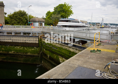 Hiran M. Chittenden Locks oder Ballard Locks in Salmon Bay nördlich von Seattle Washington Stockfoto