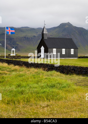 Búðakirkja die hübsche kleine Kirche an Búðir Snaefellsnes Island Stockfoto