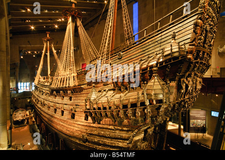 17. Jahrhundert Kriegsschiff Vasa im Vasamuseet Vasa Museum in Stockholm Schweden Stockfoto