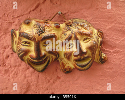 Keramik Gesicht, Masken, alte Stadt von Rethymnon-Kreta-Griechenland Stockfoto