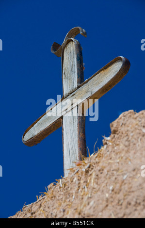 San Jose de Gracia katholische Kirche in Las Trampas New Mexico auf der hohen Straße nach Taos Stockfoto