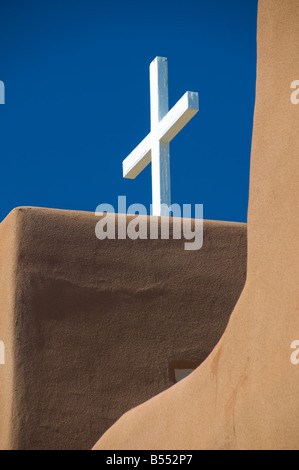 San Jose de Gracia katholische Kirche in Las Trampas New Mexico auf der hohen Straße nach Taos Stockfoto