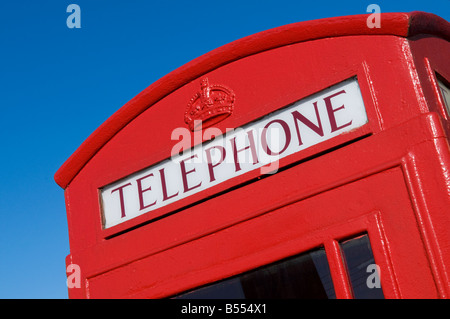 roten britischen Telefonanruf Box in Norfolk, england Stockfoto