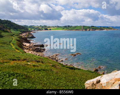 Schöne Bretagne Küste bei Le Diben auf die Baie de Morlaix, Finistère, Bretagne, Frankreich Europa Stockfoto