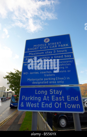 Fort William Parkplatz Schild Scotland UK Stockfoto