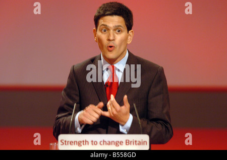 Labour Party Conference Bournmouth 25. September 2007 Außenminister David Miliband Stockfoto