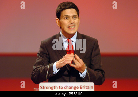 Labour Party Conference Bournmouth 25. September 2007 Außenminister David Miliband Stockfoto