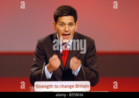 Labour Party Conference Bournmouth 25. September 2007 Außenminister David Miliband Stockfoto