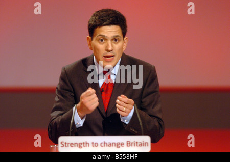 Labour Party Conference Bournmouth 25. September 2007 Außenminister David Miliband Stockfoto