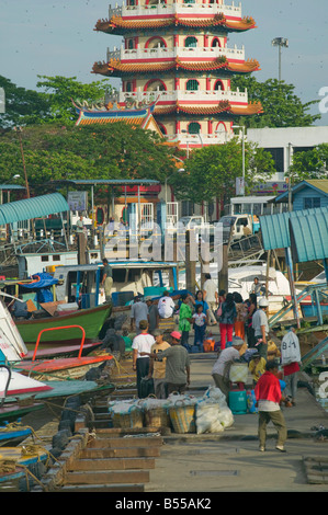 Vom Fährhafen in Sibu an der Rejang River Sarawak Malaysia Stockfoto