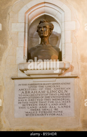 Statue von Abraham Lincoln in St Andrews Kirche, Hingham, Norfolk, Großbritannien Stockfoto