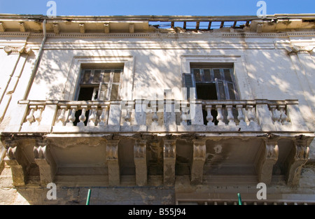 Balkon des alten Altbau in Northern Nicosia türkische Republik von Nordzypern Stockfoto
