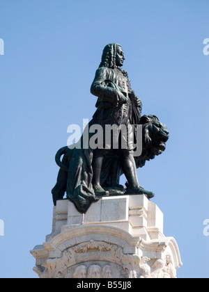 Statue des Marques de Pombal auf dem Denkmal in der Praça Marques de Pombal, Lissabon, Portugal Stockfoto