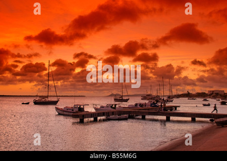 Antillen Bonaire Kralendijk Sonnenuntergang Stockfoto