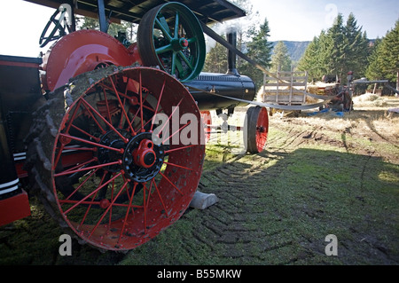 Dampfmaschine Demonstration während der Dampfmaschine zeigen bei Westwold, "British Columbia", Canada Stockfoto