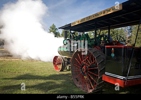Dampfmaschine Demonstration während der Dampfmaschine zeigen bei Westwold, "British Columbia", Canada Stockfoto