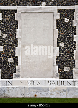 Liste der Hampshire Regiment tot In Ypern auffallende Tyne Cot British War Memorial Soldatenfriedhof Belgien Stockfoto