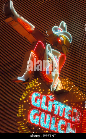 Historische Leuchtreklame an der Fremont Street Downtown in Las Vegas Nevada, USA Stockfoto