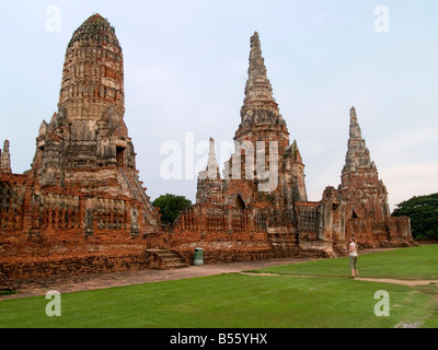 Blick auf Wat Chai Wattanaram in Ayutthaya Thailand Tourist Stockfoto