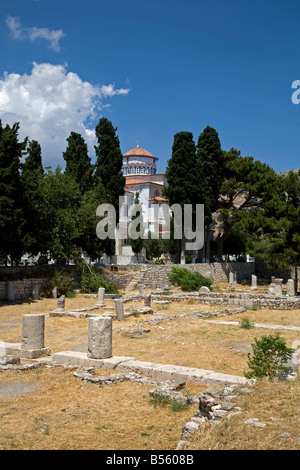 Reste der christlichen Basilika Pythagorion Samos Griechenland Stockfoto